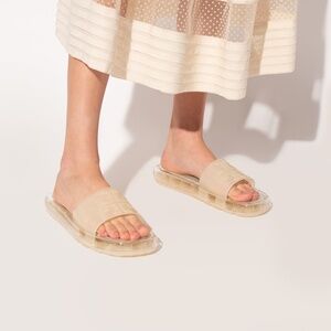Tory Burch Bubble Jelly Slides, Ivory, 7